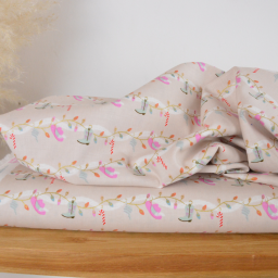 Tissu coton Noël guirlandes western beige rosé – Yee-Haw Holidays