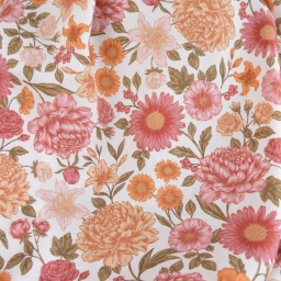 Tissu popeline de viscose Elisabeth - motif fleurs Prune