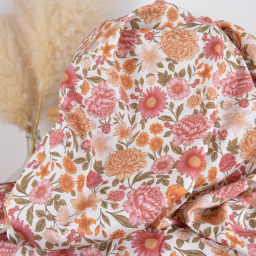 Tissu popeline de viscose Elisabeth - motif fleurs Prune