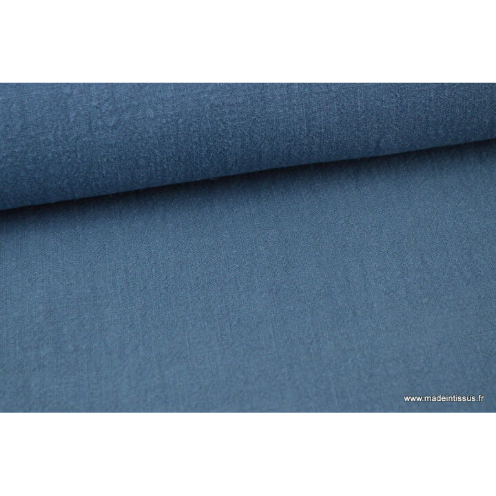 Tissu au metre lin lave bleu canard