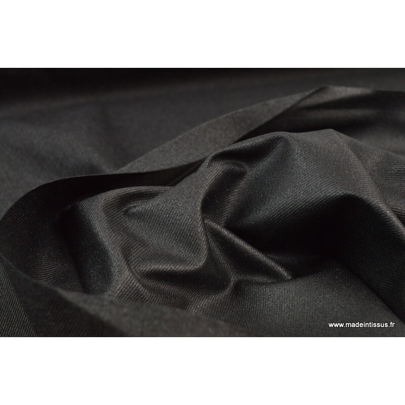 Tissu imperméable étanche gabardine polyester viscose aspect chiné coloris  gris anthracite.