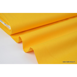 tissu Popeline coton oeko tex uni jaune au mètre