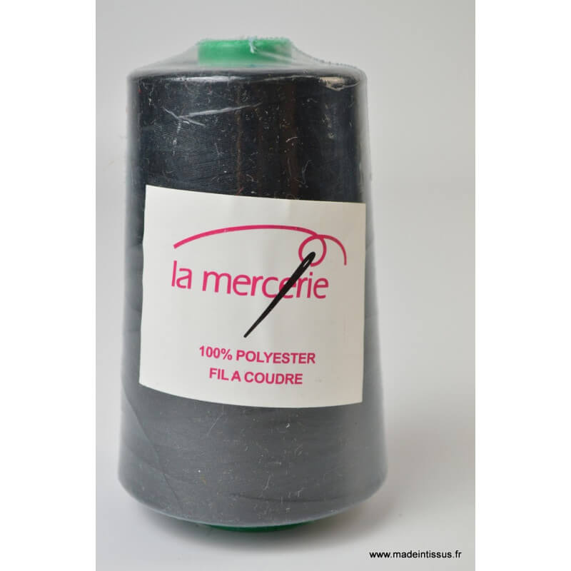 cone ou bobine de fil 5000m 100% polyester noir