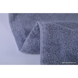Tissu Eponge coton anthracite lisiere cousue fermée au mètre
