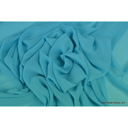 Tissu Mousseline fluide polyester ciel x50cm
