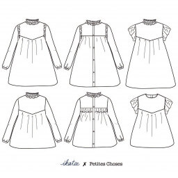 Pochette patron Robe ou blouse LOUISE pour fille by Ikatee