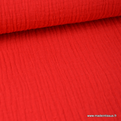 Double gaze 100% coton rouge.