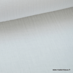Double gaze coton blanc x50cm
