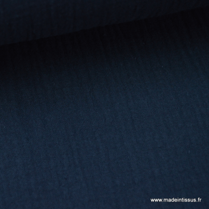Double gaze coton marine x50cm