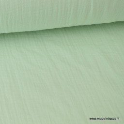 Tissu Double gaze coton vert menthe clair