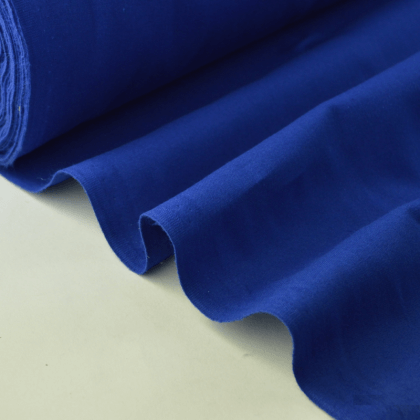 Tissu cretonne coton bleu royal par 50cm