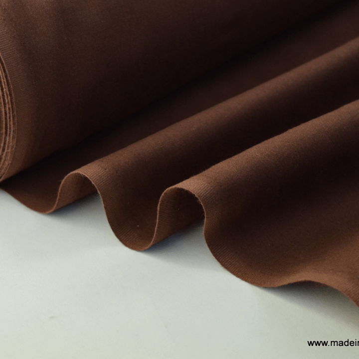 Tissu cretonne coton Oeko tex  chocolat au mètre