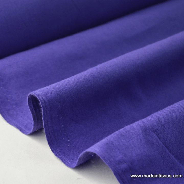 Tissu cretonne coton violet par 50cm