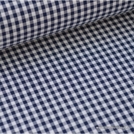 TISSÉ TEINT  coton 93 3 mètres tissu fin carreaux bleu//blanc Tissu a chemise