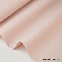 Tissu Lin lavé rose poudré pour confection x50cm
