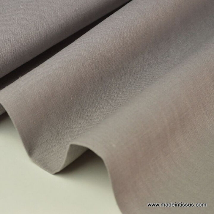 Tissu Lin lavé gris pour confection x50cm