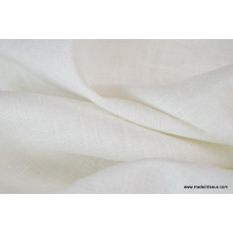 Tissu Lin lavé blanc pour confection x50cm