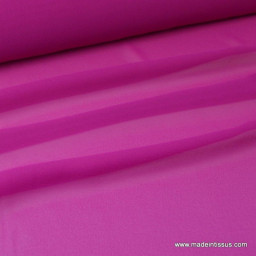 Tissu Mousseline fluide polyester fuchsia x50cm