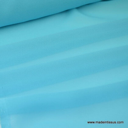 Tissu Mousseline fluide polyester ciel x50cm