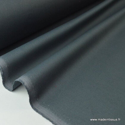 Tissu gabardine imperméable polyester coton anthracite x50cm