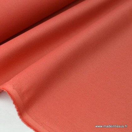 Tissu gabardine imperméable polyester coton tomette x50cm