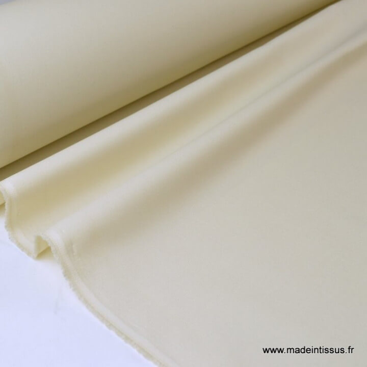 Tissu gabardine imperméable polyester coton écru x50cm