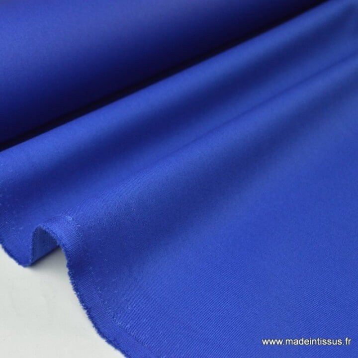Tissu gabardine imperméable polyester coton bleu x50cm
