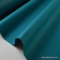 Tissu gabardine imperméable polyester coton pétrole