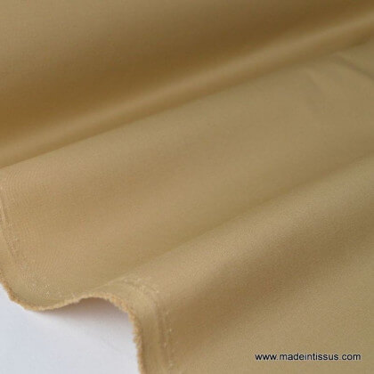 Tissu gabardine imperméable polyester coton sable x50cm