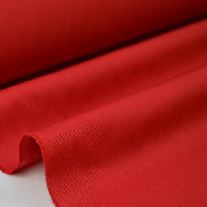 tissu gabardine Véritable rouge au mètre