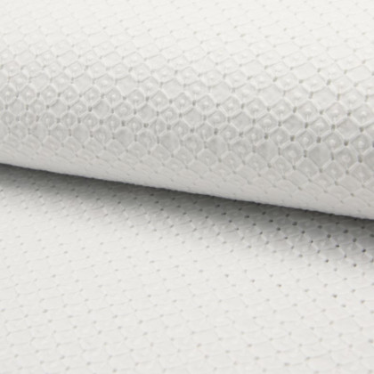 Tissu broderies anglaise coton blanc motifs carrés
