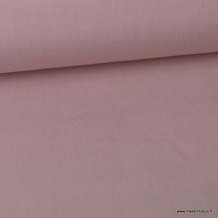 Tissu twill Viscose uni Vieux Rose