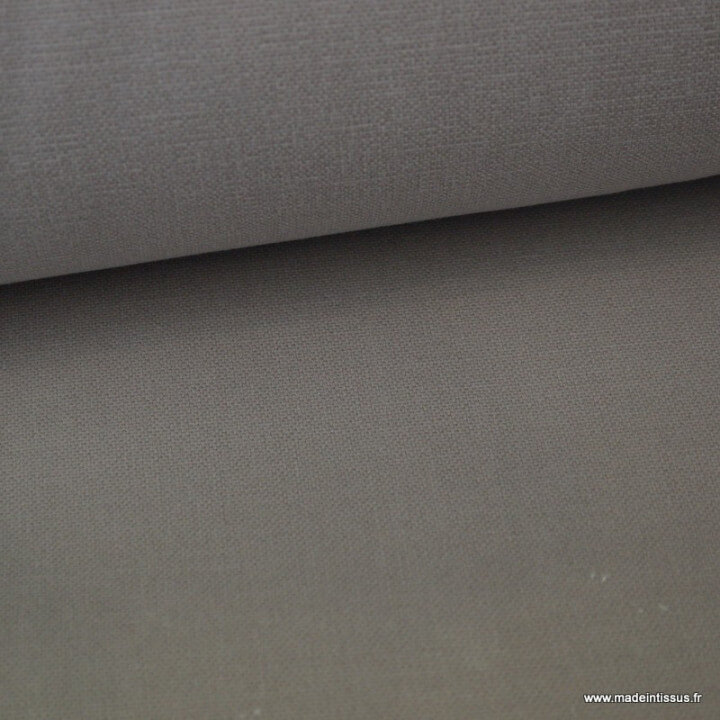 Tissu toile de coton demi natté gratté vintage gris