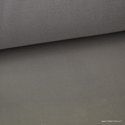 Tissu toile de coton demi natté gratté vintage gris