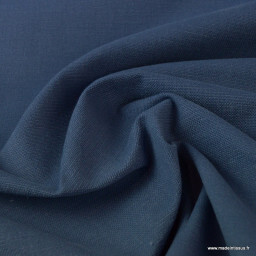 Tissu toile de coton demi natté gratté vintage bleu