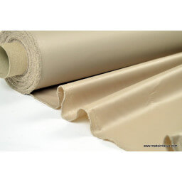 Tissu leger imperméable étanche polyester enduit acrylique beige