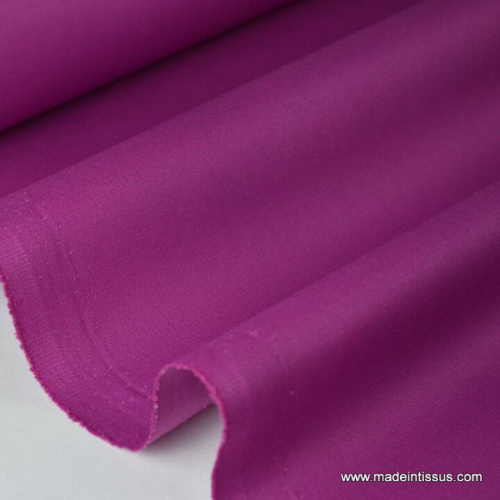 Tissu gabardine sergé polyester coton coloris hermès