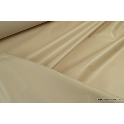 Tissu leger imperméable étanche polyester enduit acrylique beige