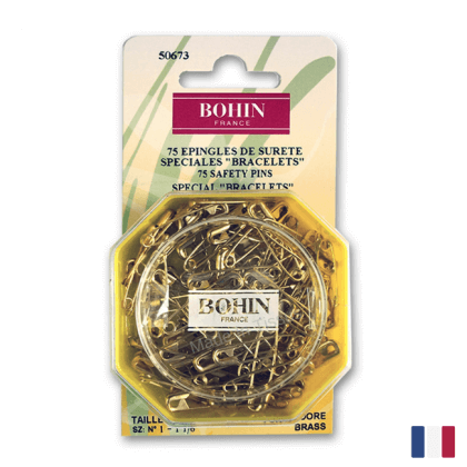 Epingles de sûreté à ressort 28mm en laiton doré Bohin x76