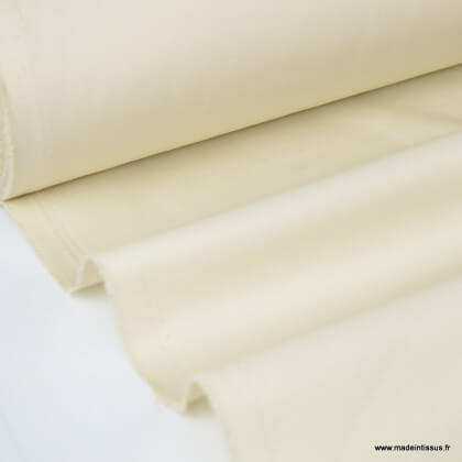 Tissu gabardine sergé polyester coton coloris écru