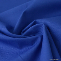 Tissu gabardine sergé polyester coton coloris bleu royal