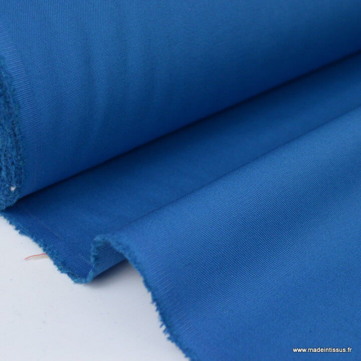Tissu gabardine sergé polyester coton coloris petrole