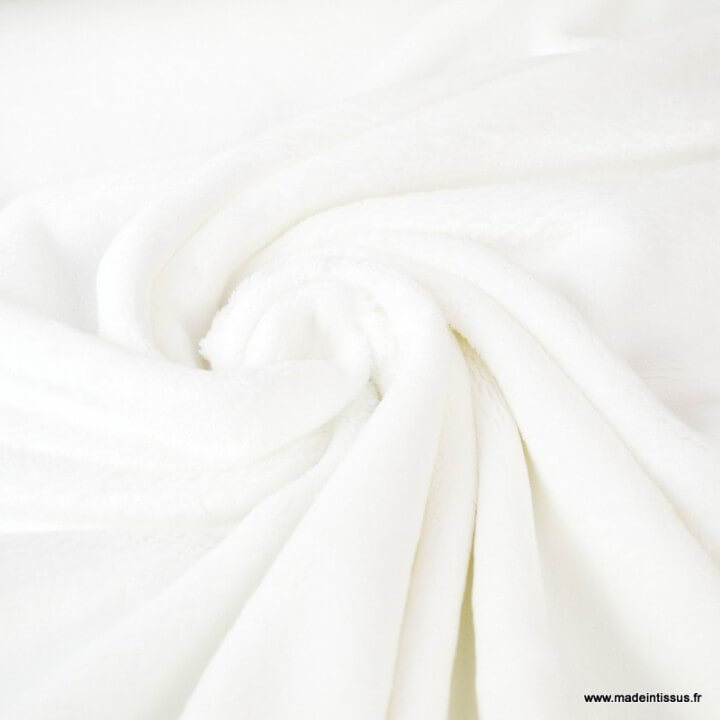 Tissu doudou ultra doux, lourd, Blanc