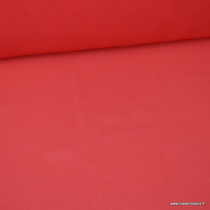 Tissu Mousseline fluide Rouge