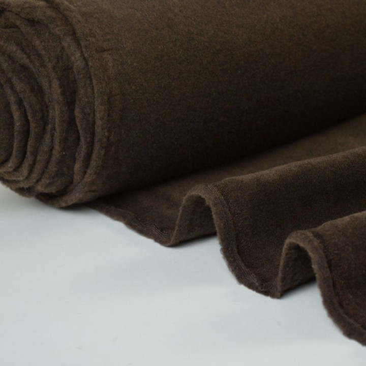 tissu polaire chiné haut de gamme coloris choco par 50cm