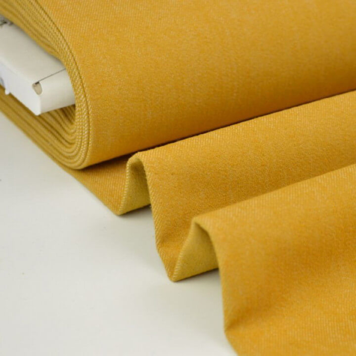 Tissu jean stretch coloris moutarde