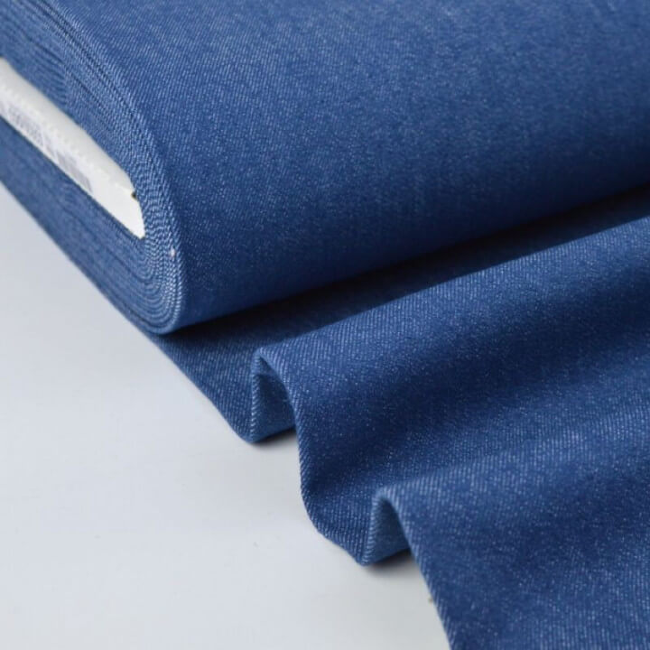 Tissu jean stretch coloris bleu denim