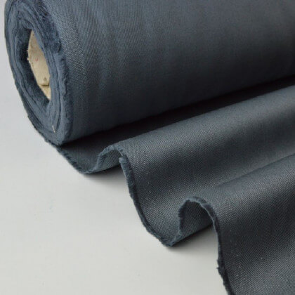 Tissu Sergé lourd coton gris anthracite 300gr/m² pour vêtement de travail