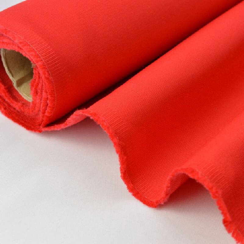 Tissu sergé coton lourd rouge résistant pour confection de sacs et