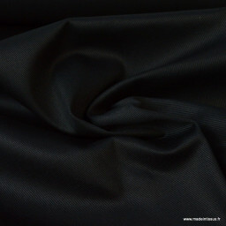 Tissu sergé coton extra lourd Noir 350gr/m²
